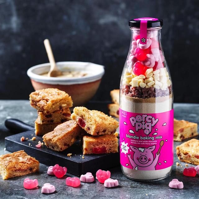M&amp;amp;S Percy Pig Blondies Baking Bottle Mix   615g