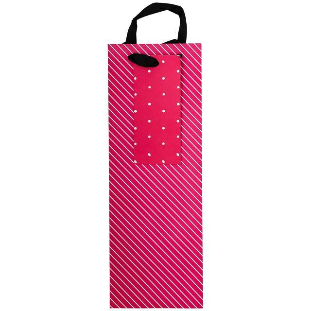 M&amp;amp;S Pink Pattern Bottle Gift Bag