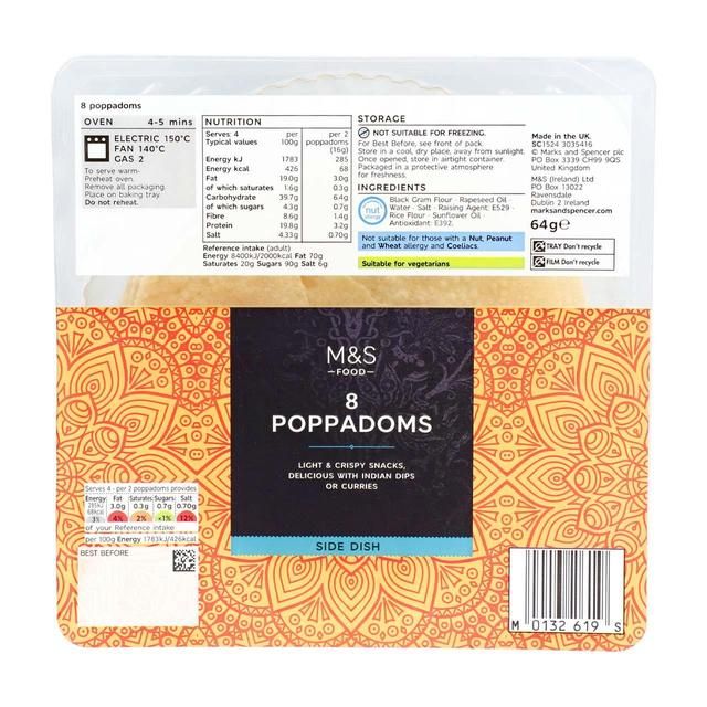 M&amp;amp;S Poppadoms   64g