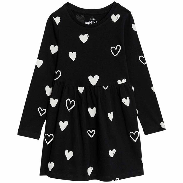 M&amp;amp;S Printed Dress 2-8 Years Carbon