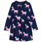 M&amp;amp;S Printed Dress 2-8 Years Navy
