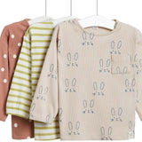 M&amp;amp;S Printed Long Sleeve Tops 3 Packs 0 Months-3 Years
