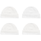 M&amp;amp;S  Pure Cotton Hats 4 Pack 0-12 Months White