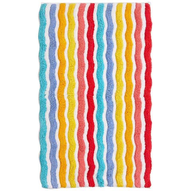 M&amp;amp;S Pure Cotton Rainbow Squiggle Bath Mat