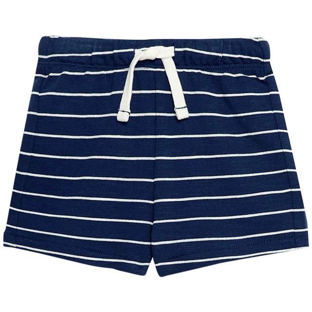 M&amp;amp;S Pure Cotton Striped Shorts 0-3 Years Blue