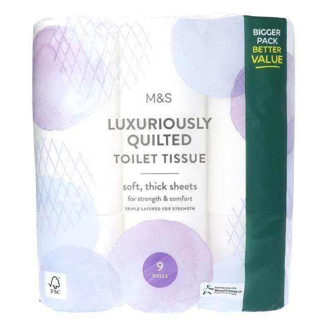 M&amp;amp;S Quilted Toilet Tissue   9 per pack