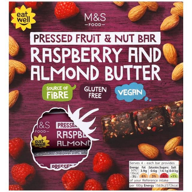 M&amp;amp;S Raspberry &amp;amp; Almond Butter Bars   4 x 35g