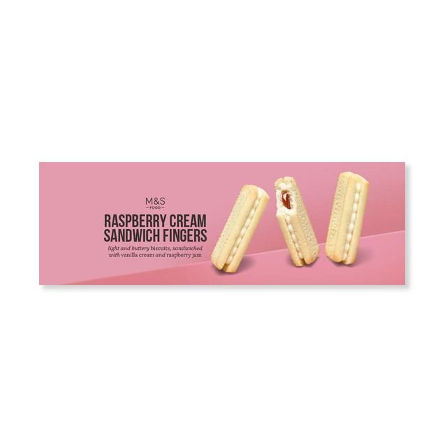 M&amp;amp;S Raspberry Cream Sandwich Fingers   2 x 150g