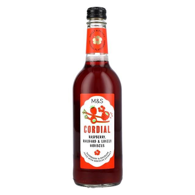M&amp;amp;S Raspberry Rhubarb &amp;amp; Hibiscus Cordial   500ml