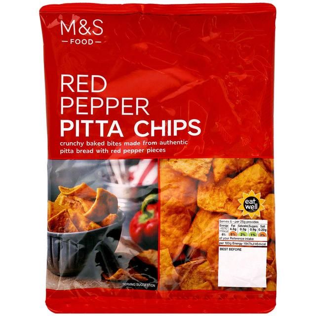 M&amp;amp;S Red Pepper Pitta Chips   150g