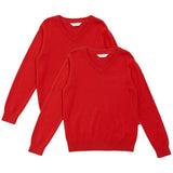 M&amp;amp;S Red Unisex 2Pk Cotton Jumper with Staynew 3-14 Y