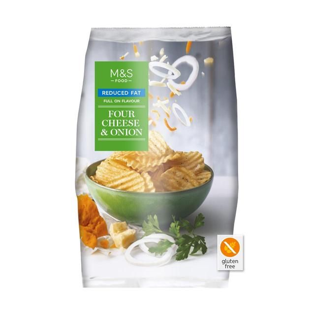 M&amp;amp;S Reduced Fat Four Cheese &amp;amp; Onion Crisps   150g