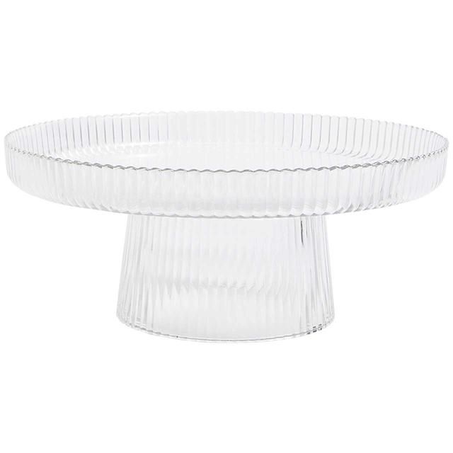 M&amp;amp;S Ribbed Glass Cake Stand