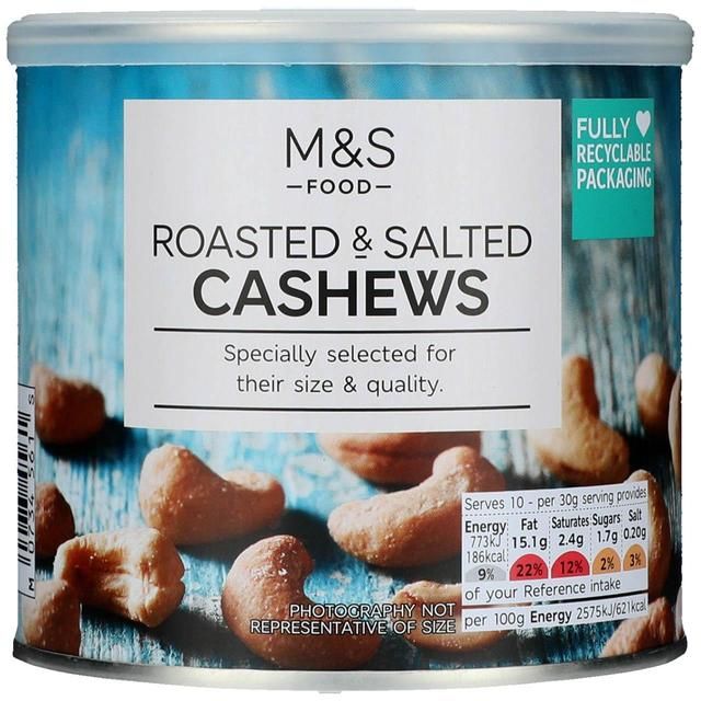 M&amp;S Roasted &amp; Salted Cashew Tin   300g GOODS M&amp;S   