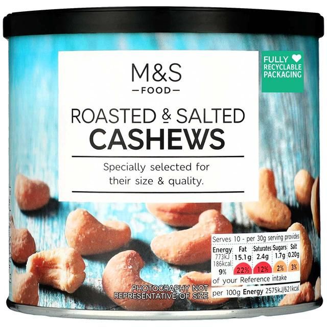 M&amp;S Roasted &amp; Salted Cashew Tin   300g GOODS M&amp;S   