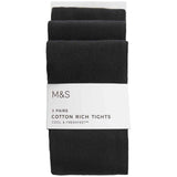 M&amp;amp;S School Tight 3 Pack 2-14 Years Black