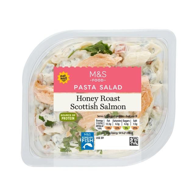 M&amp;amp;S Scottish Honey Roast Salmon Pasta Salad   205g