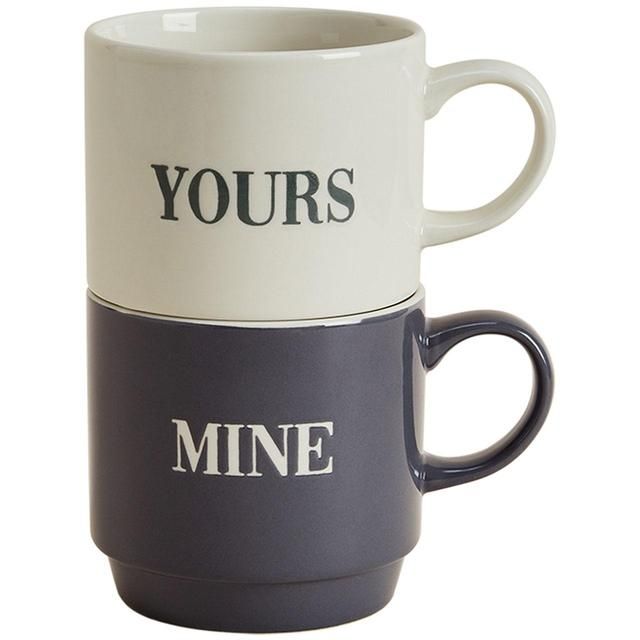 M&amp;amp;S Set of 2 Mine &amp;amp; Yours Mug One Size Multi   2 per pack