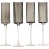 M&amp;amp;S Set of 4 Handmade Celine Champagne Flutes Grey   4 per pack