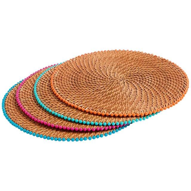 M&amp;amp;S Set Of 4 Woven Beaded Placemats    4 per pack