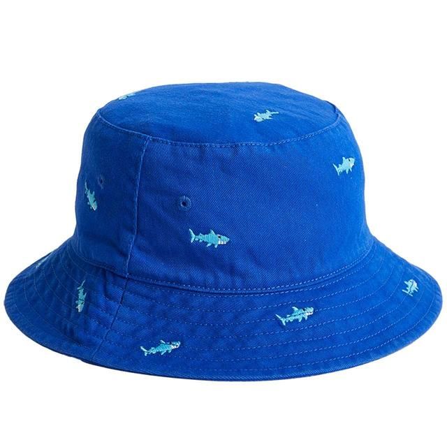 M&amp;amp;S Shark Embroidery Bucket 12-18 Months Cobalt