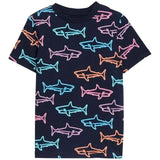M&amp;amp;S Shark Tee 2-7 Years Navy Mix