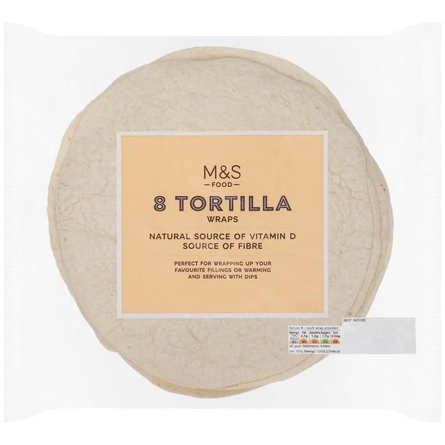 M&amp;amp;S Soft Tortilla Wraps   8 per pack