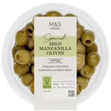 M&amp;amp;S Spanish Pitted Mild Manzanilla Olives   160g