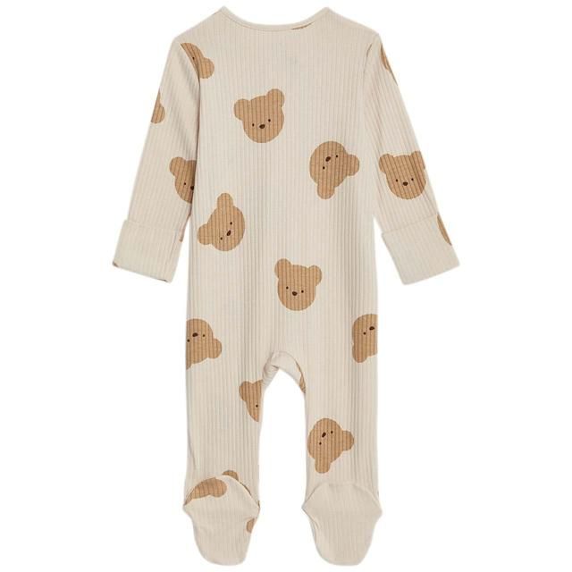 M&amp;amp;S Spencer Bear Sleepsuit Newborn-12 Months Mink