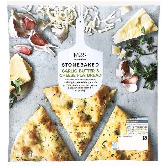 M&amp;amp;S Stonebaked Garlic &amp;amp; Cheese Flatbread Frozen   240g