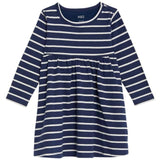 M&amp;amp;S Striped Long Sleeve Dress 0 Months-3 Years Navy