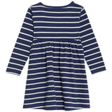 M&amp;amp;S Striped Long Sleeve Dress 0 Months-3 Years Navy