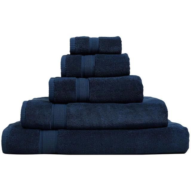 M&amp;amp;S Super Soft Pure Cotton Antibacterial Towel 2pk Face Towels Dark Navy   2 per pack