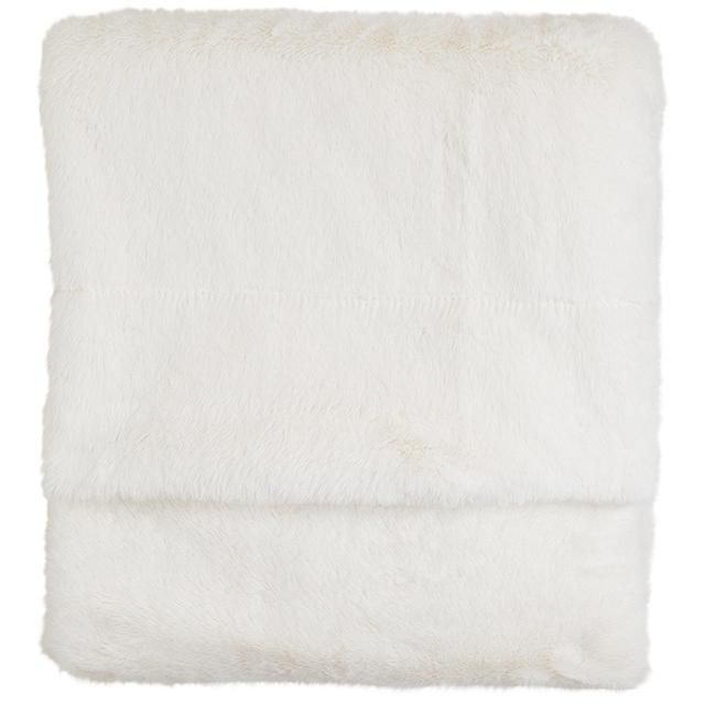 M&amp;amp;S Supersoft Faux Fur Throw Medium Cream