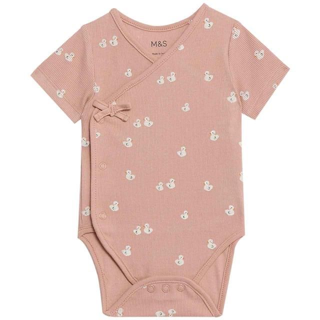 M&amp;amp;S Swan Wrap Bodysuits Newborn- 3 Years Rose