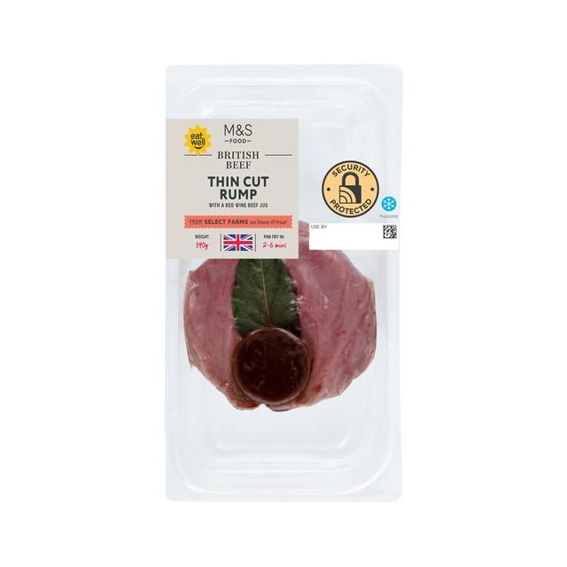 M&amp;amp;S Thin Cut Rump Steak with Red Wine Beef Jus   190g