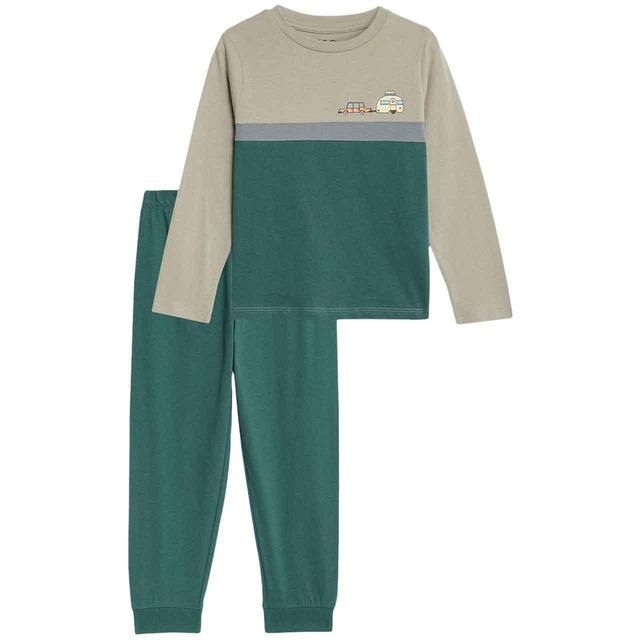 M&amp;amp;S Transport Cut and Sew Pyjamas 2-7 Years Blue