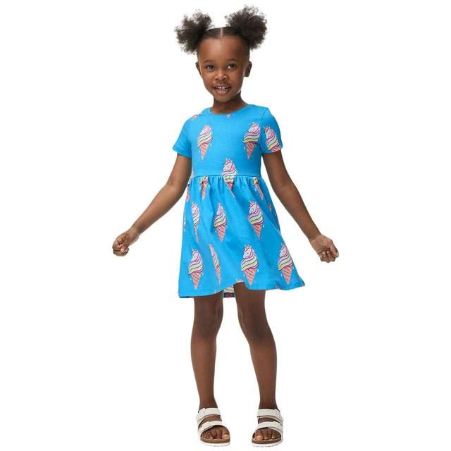 M&amp;amp;S Unicorn Ice Cream Cotton Dress 2-7 Years Blue