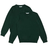 M&amp;amp;S Unisex 2Pk Green Cotton Jumper with Staynew 3-14 Y