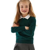 M&amp;amp;S Unisex 2Pk Green Cotton Jumper with Staynew 3-14 Y