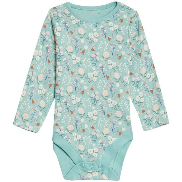 M&amp;amp;S Unisexn 3 Pack Pure Cotton Floral Bodysuits Multi 0-3 Years