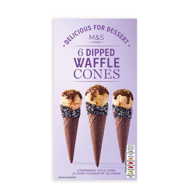 M&amp;amp;S VIVA 6 Dipped Waffle Cones   6 per pack