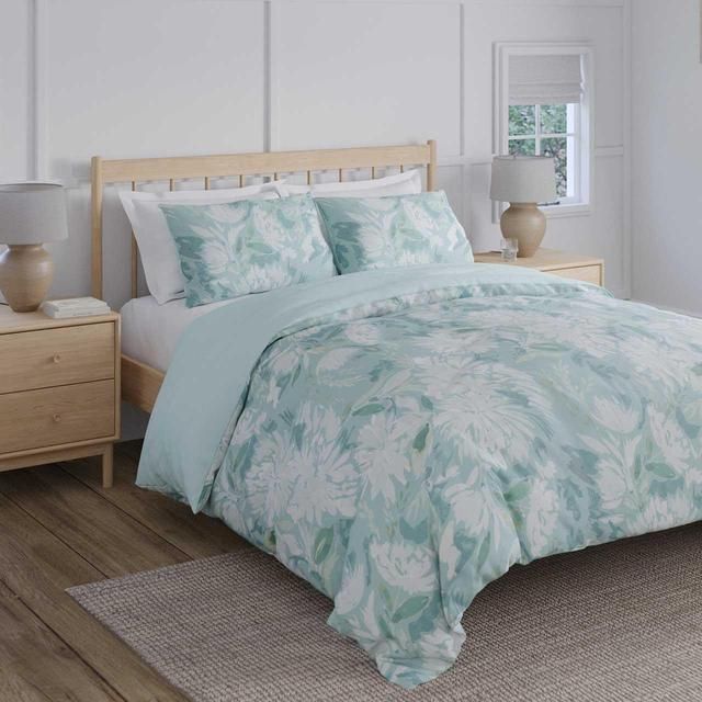 M&amp;amp;S Watercolour Floral Bedding Set Blue