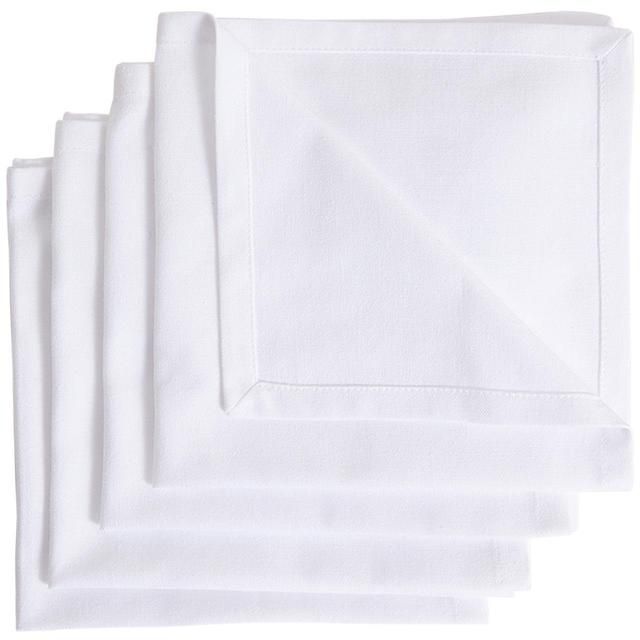 M&amp;amp;S White Cotton with Linen Napkins   4 per pack
