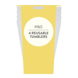 M&amp;amp;S White Reusable Picnic Tumblers   4 per pack