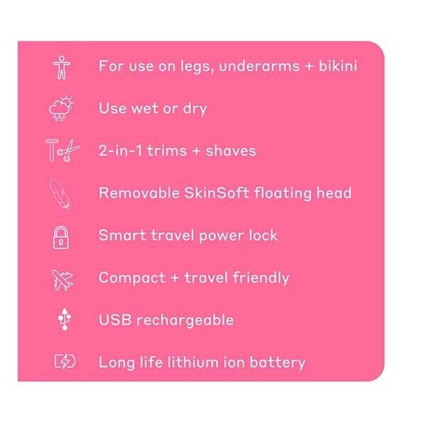 MAGNITONE GoBare! Rechargeable Mini Lady Shaver Pink