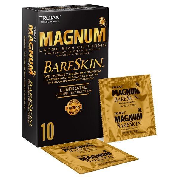 Magnum Large Size Condoms By Trojan Bareskin Condoms 10Ct