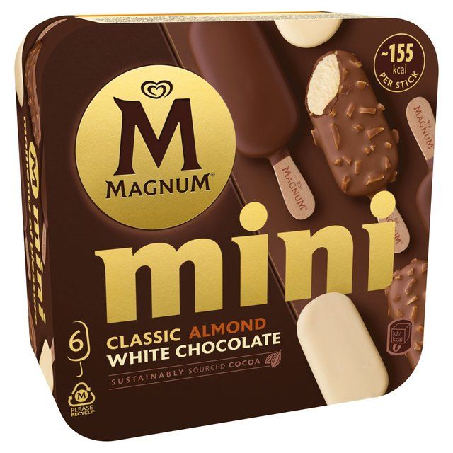 Magnum Mini Classic Almond &amp;amp; White Chocolate Ice Cream Sticks   6 x 55ml