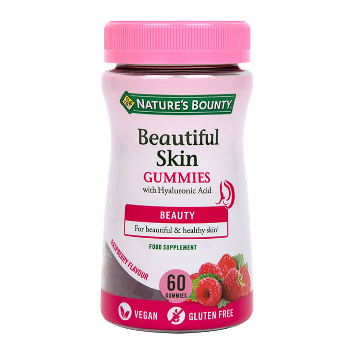 Raspberry Flavour Vegan Gummies for Skin, Hair & Nails 60 Pack