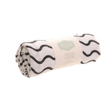 Cotton Muslin Square - Black & White Print